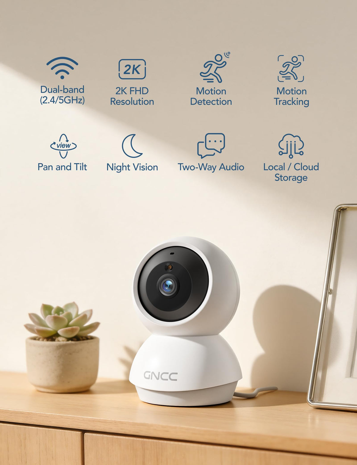 5Ghz WiFi Indoor Camera with 360°PTZ, 4 Pack H799
