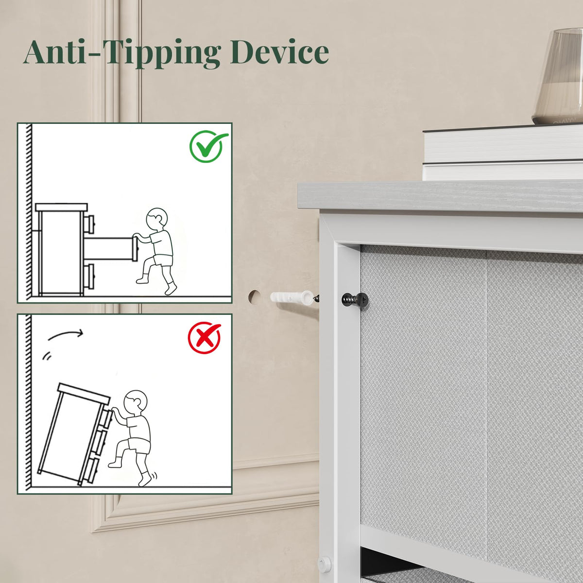 Fabric 7 Drawer Dresser H327120