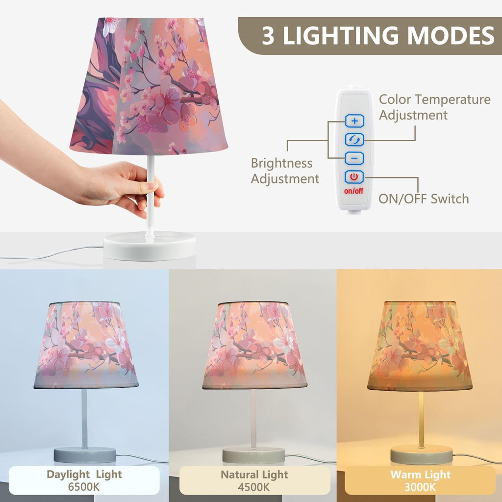 Cherry Blossoms Painting 3-Way Dimmable LED Table Lamp G340