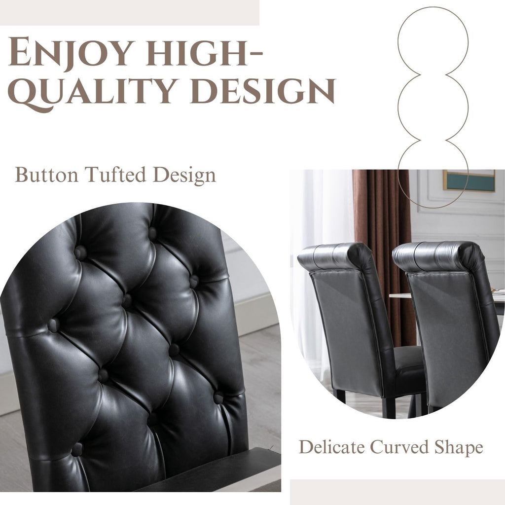Black PU Leather Dining Chairs Set of 4 L92271