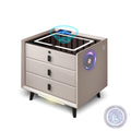 White 3 Drawer Smart Nightstand with Wireless Charging C96310