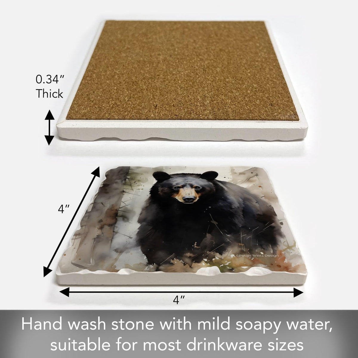 Absorbent Stone Coasters, Set of 4 P831
