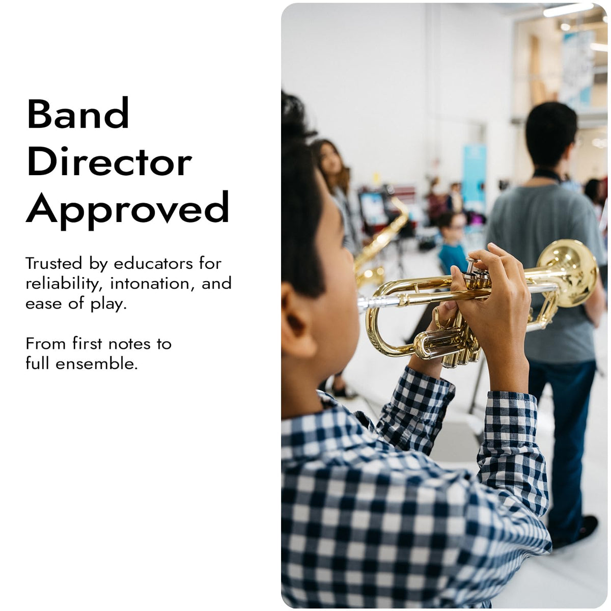 Bb Trumpet with Yellow Brass Bell and Stainless Steel Valves E17698