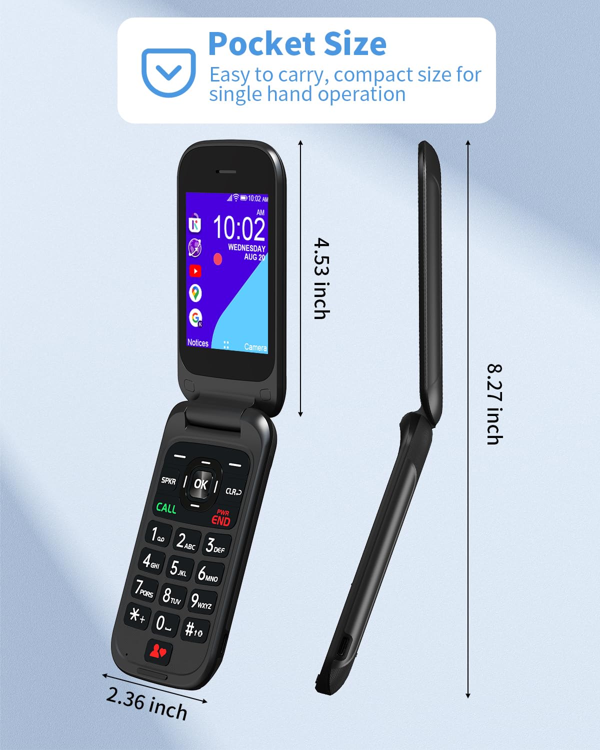 Unlocked 4G Flip Phone with Dual Screen B496682
