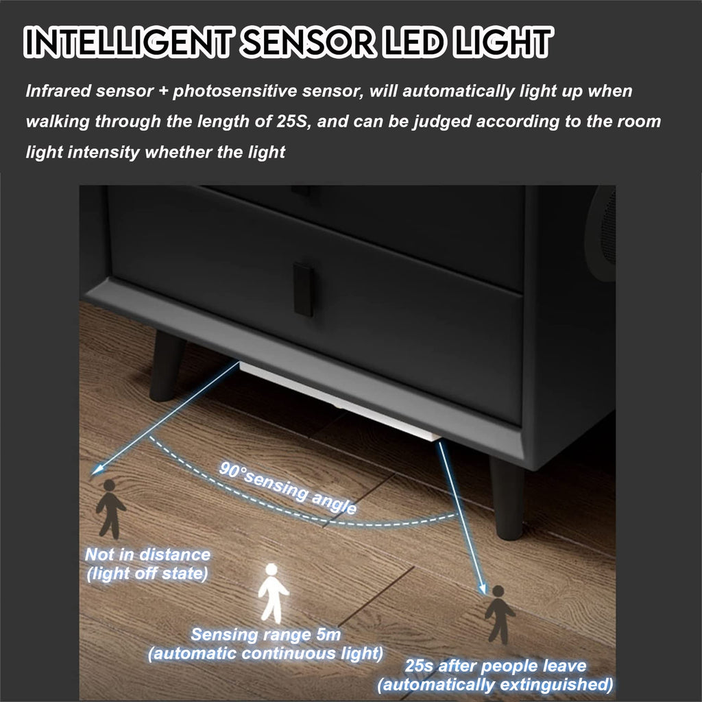 White 3 Drawer Smart Nightstand with Wireless Charging C96310
