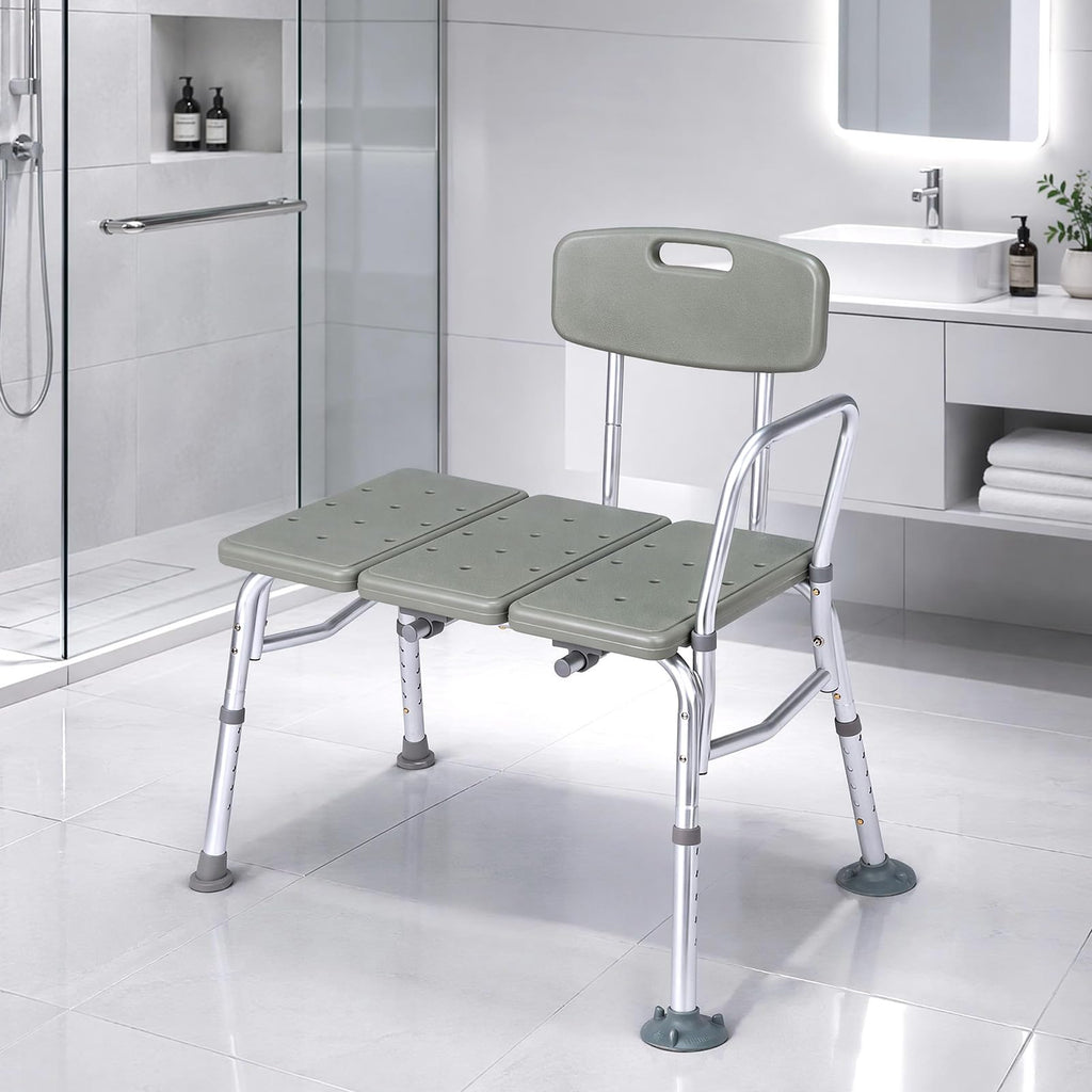 Height Adjustable Tub Transfer Bench Shower Chair with Backrest K922