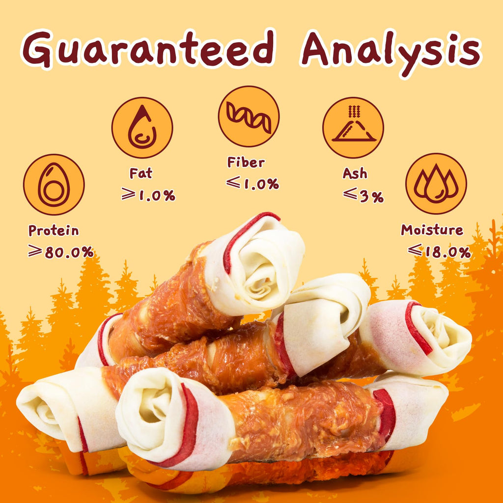 6.5" Chicken Wrapped Rawhide Knotted Bones, 2 lb (3 Packs) T6296