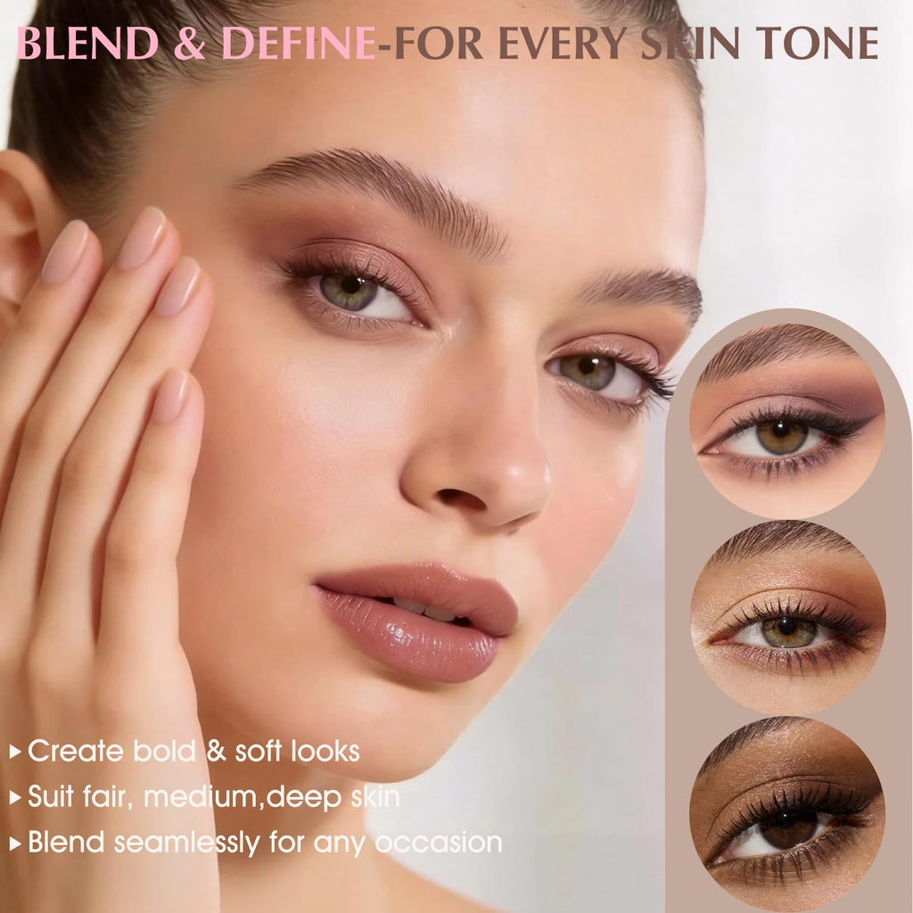 Mauve Pink Grey Brown Matte Eyeshadow Palette with Brush U2623