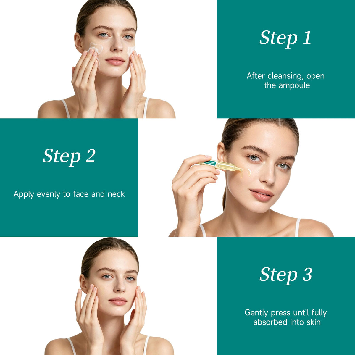 Anti-Aging Face Oil Serum Ampoules with Squalane, Camellia, Jojoba & Meadowfoam Seed Oil, 1ml x 30 Y73283