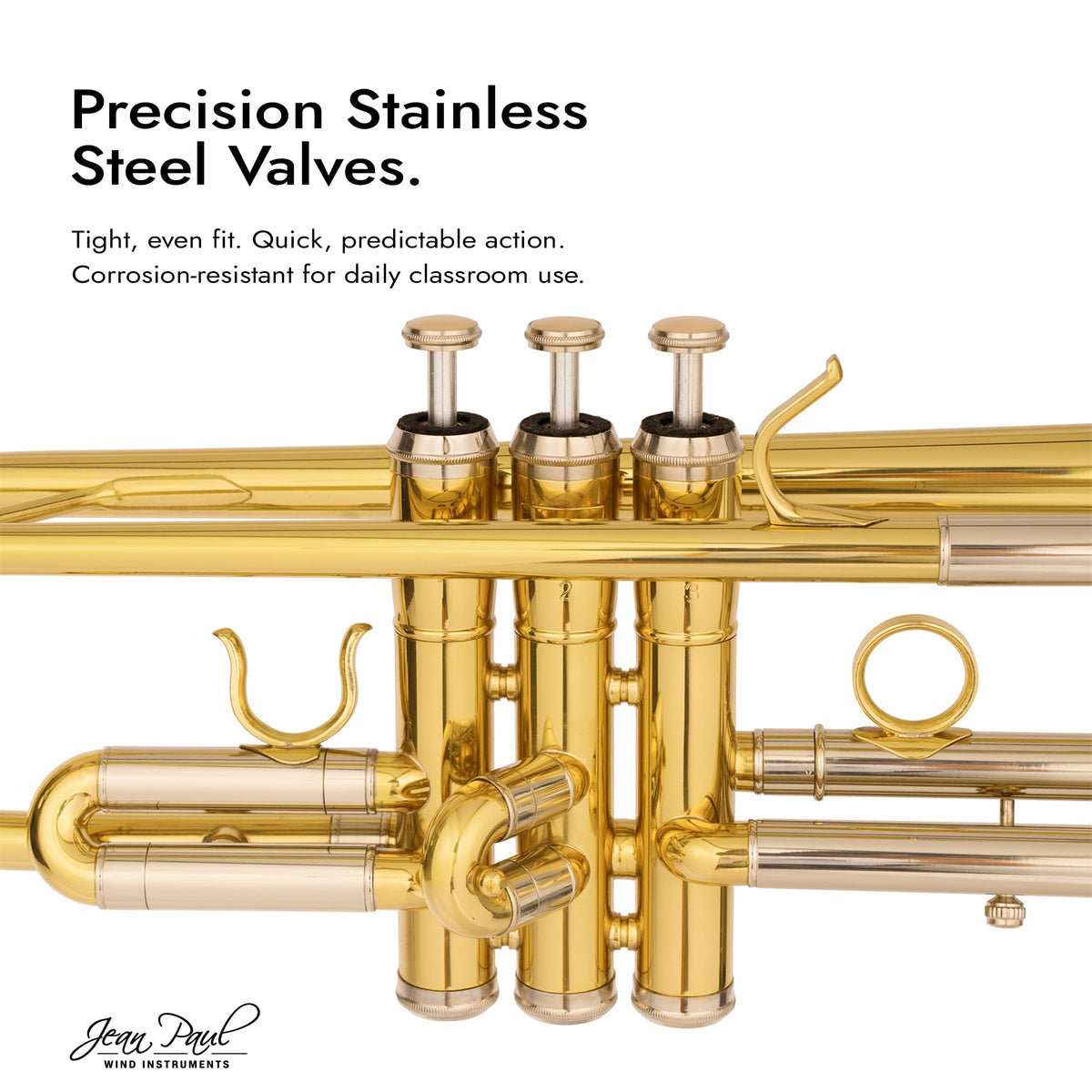 Bb Trumpet with Yellow Brass Bell and Stainless Steel Valves E17698
