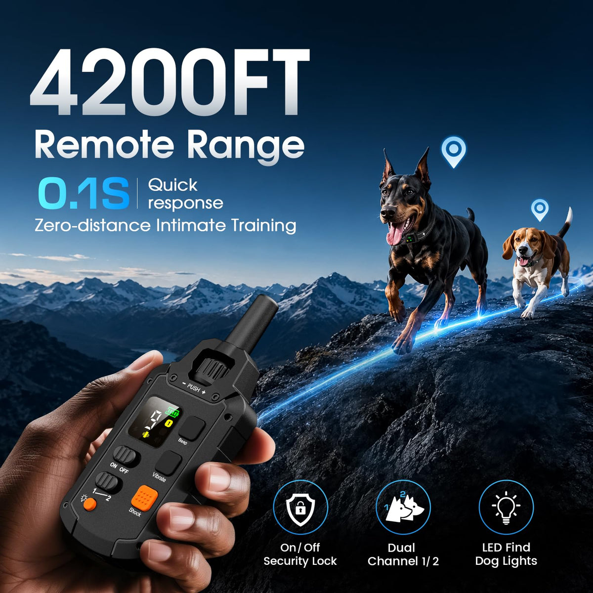 2 Dogs Waterproof Dog Training Collar with Remote G239154