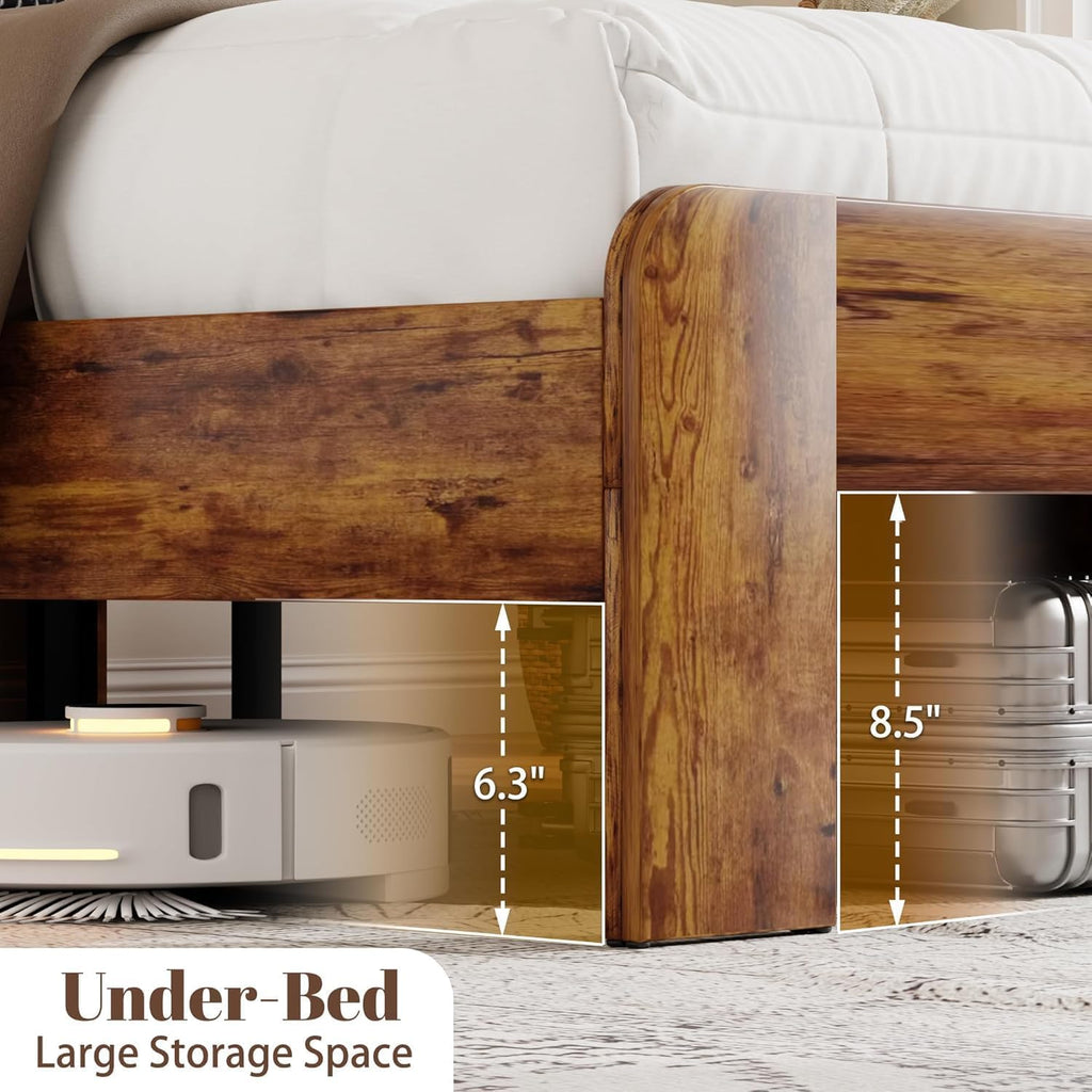 Queen Bed Frame with Storage Headboard and Charging Station E581529