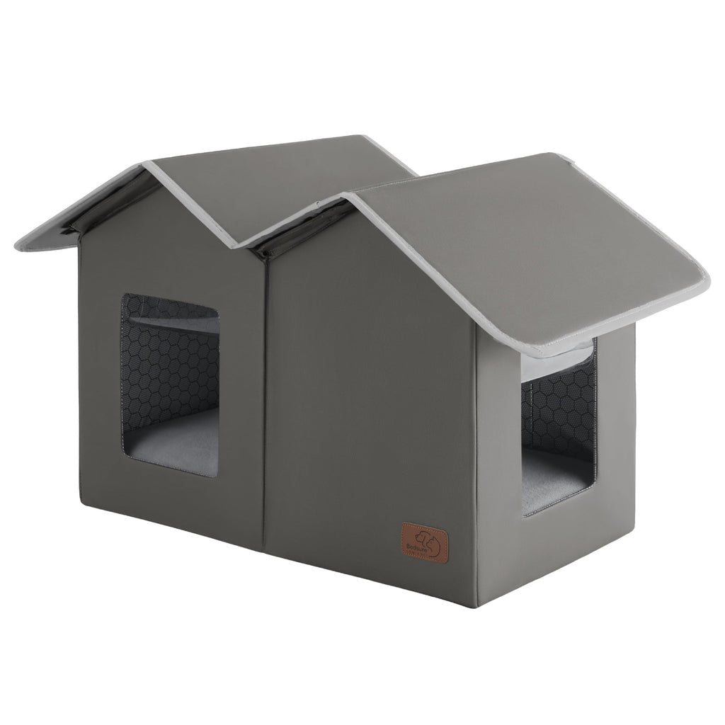 Weatherproof Outdoor Cat House with Raised Base L81380