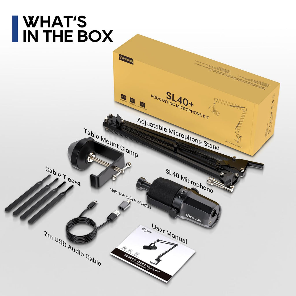 USB/XLR Dynamic Microphone Kit with Boom Arm T72401
