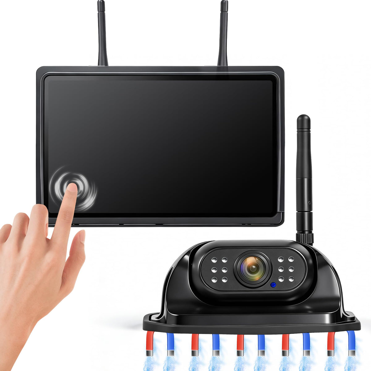 7" Wireless Backup Camera System with DVR Split Screen Monitor E276143