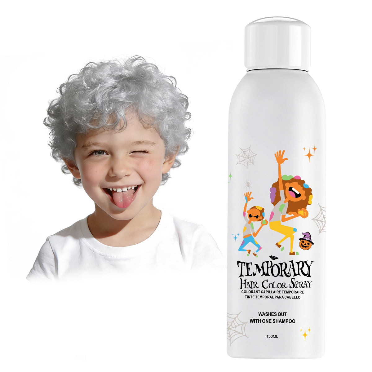 White Temporary Hair Color Spray 150ml K785679
