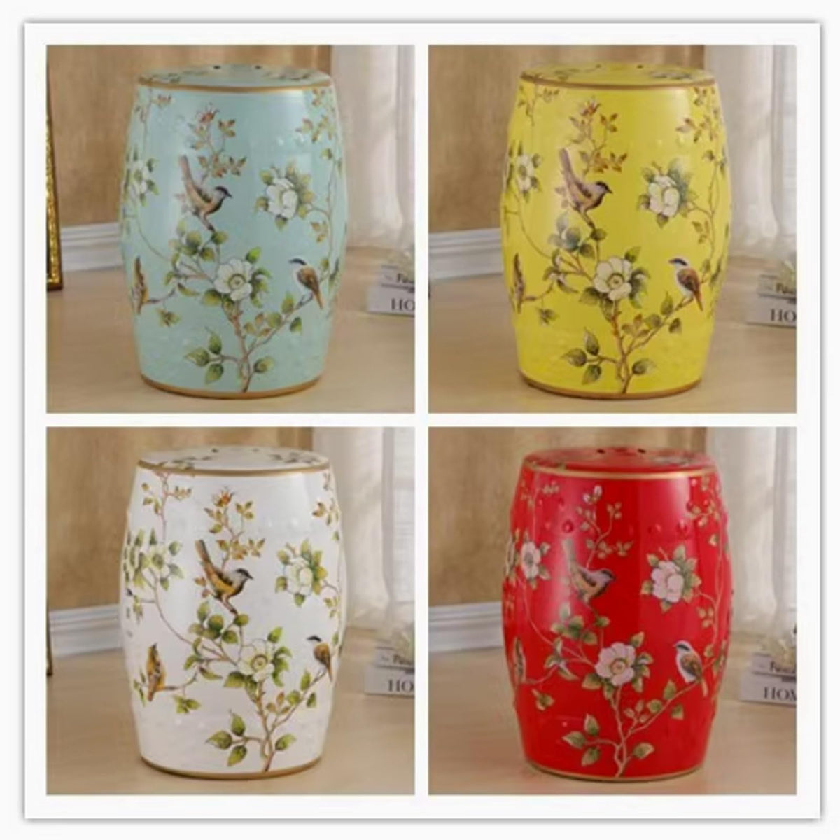 Ceramic Drum Garden Stool G172581