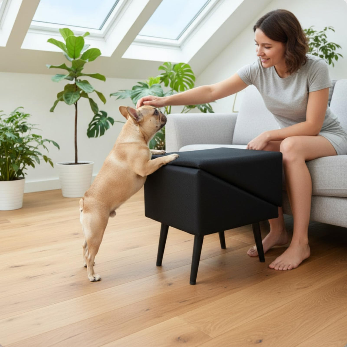 Foldable Non-Slip Wooden Dog Ramp Y35410