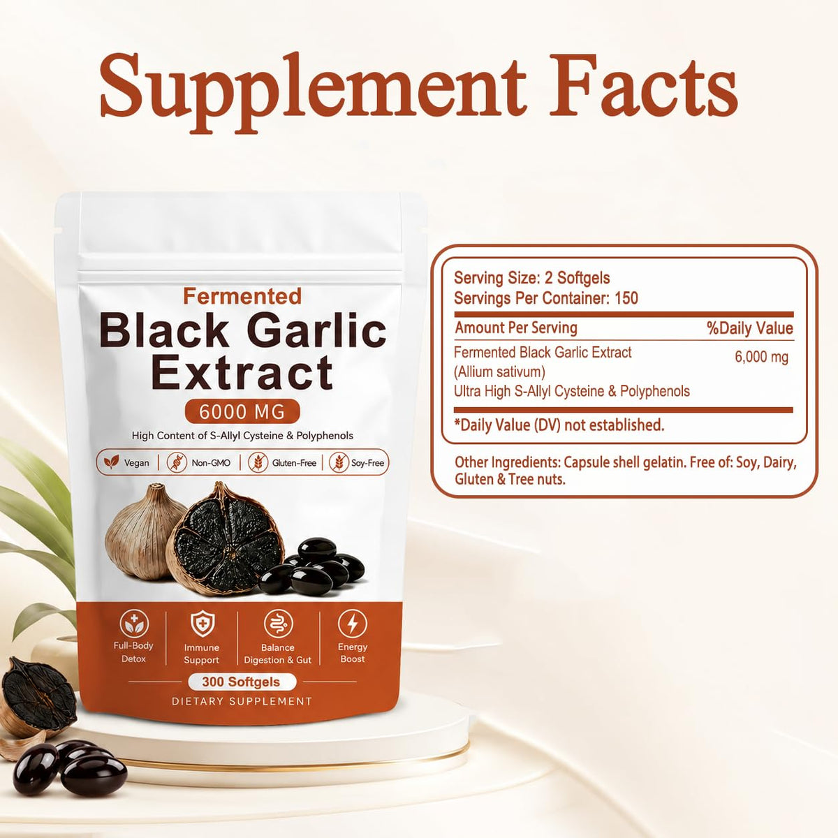 Black Garlic Extract 300 Softgels K4823