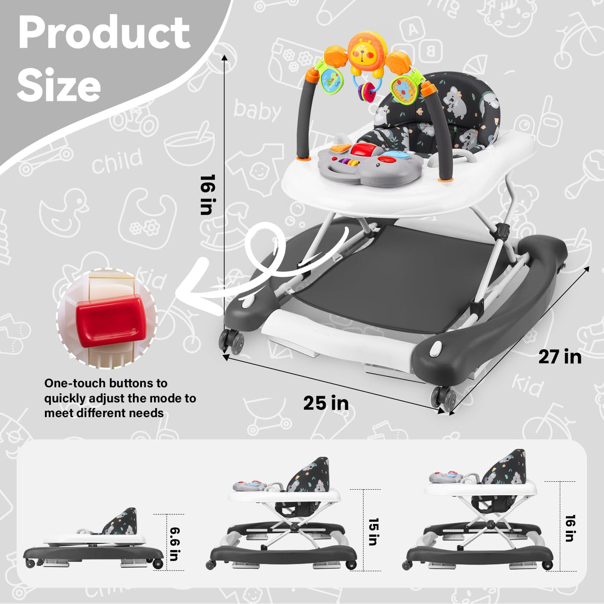 Foldable Baby Walker P9737