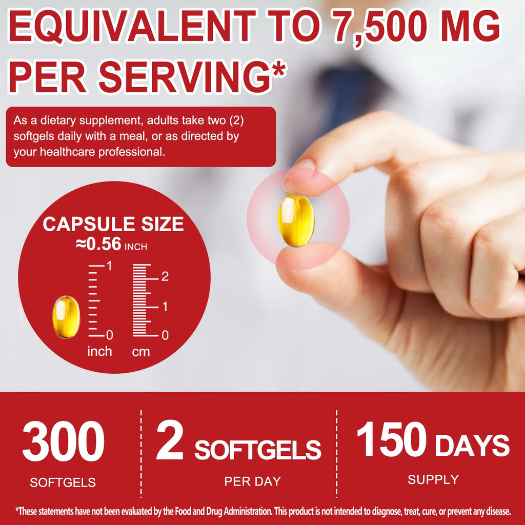 Odorless Garlic Softgels 7500mg 300 Softgels Y4466