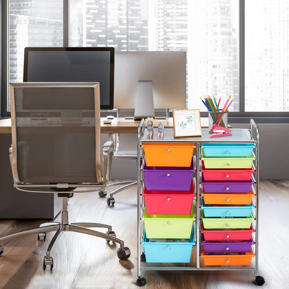 15 Drawer Rolling Storage Cart S115539