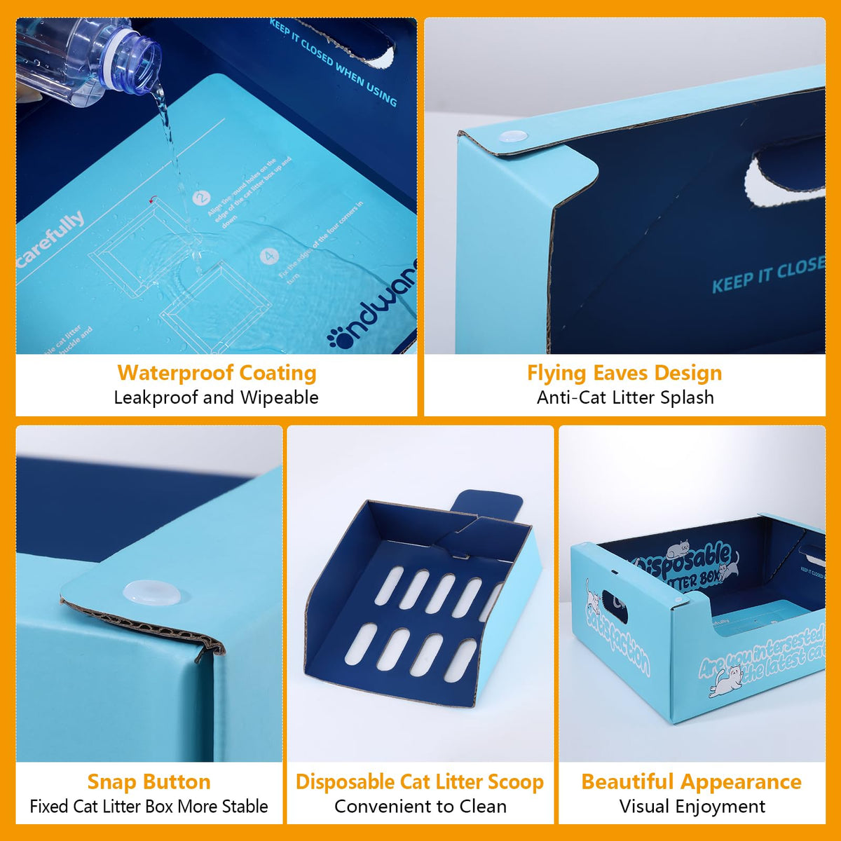 3 Pack Disposable Cat Litter Boxes W763