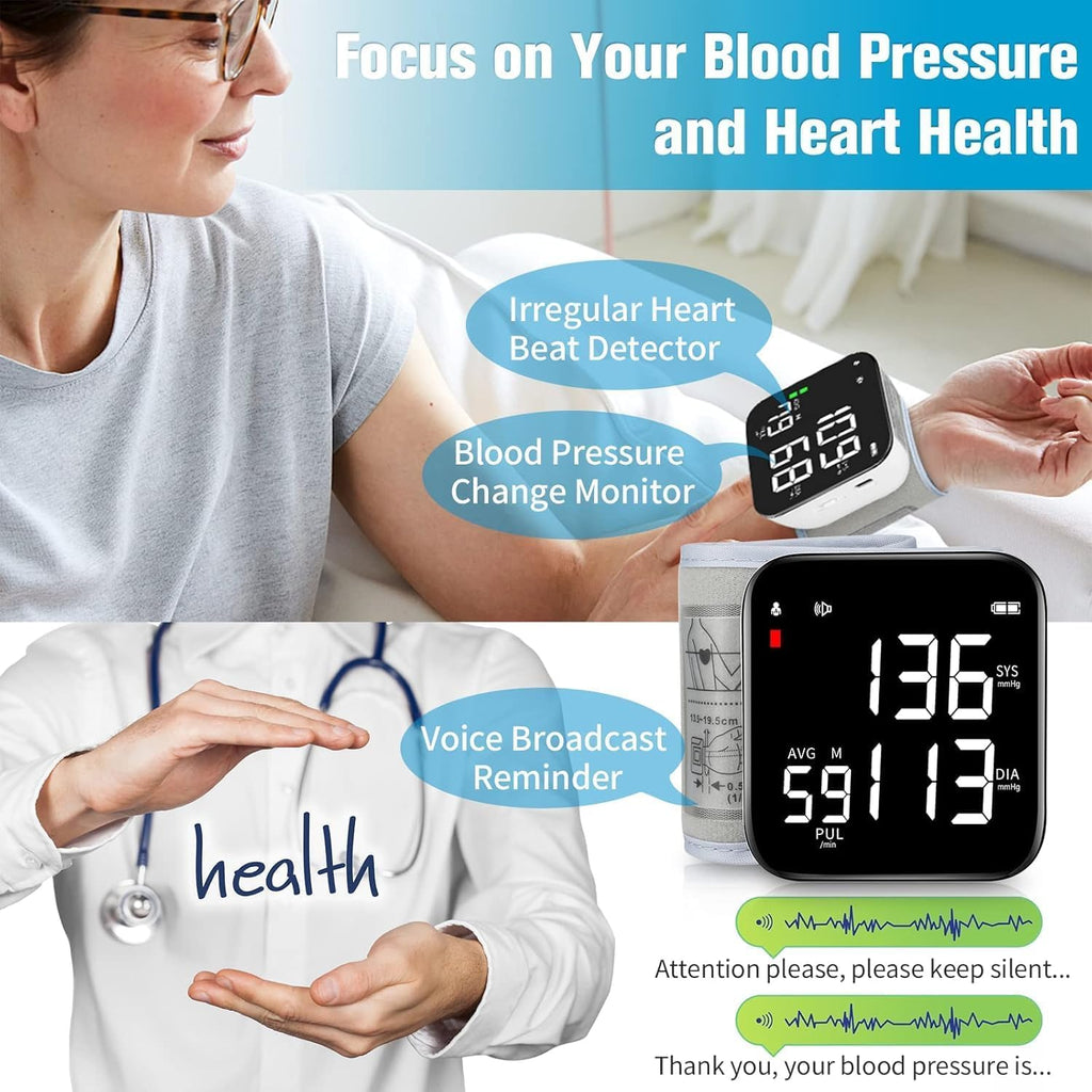 Wrist Blood Pressure Monitor with 90X2 Readings Memory F387