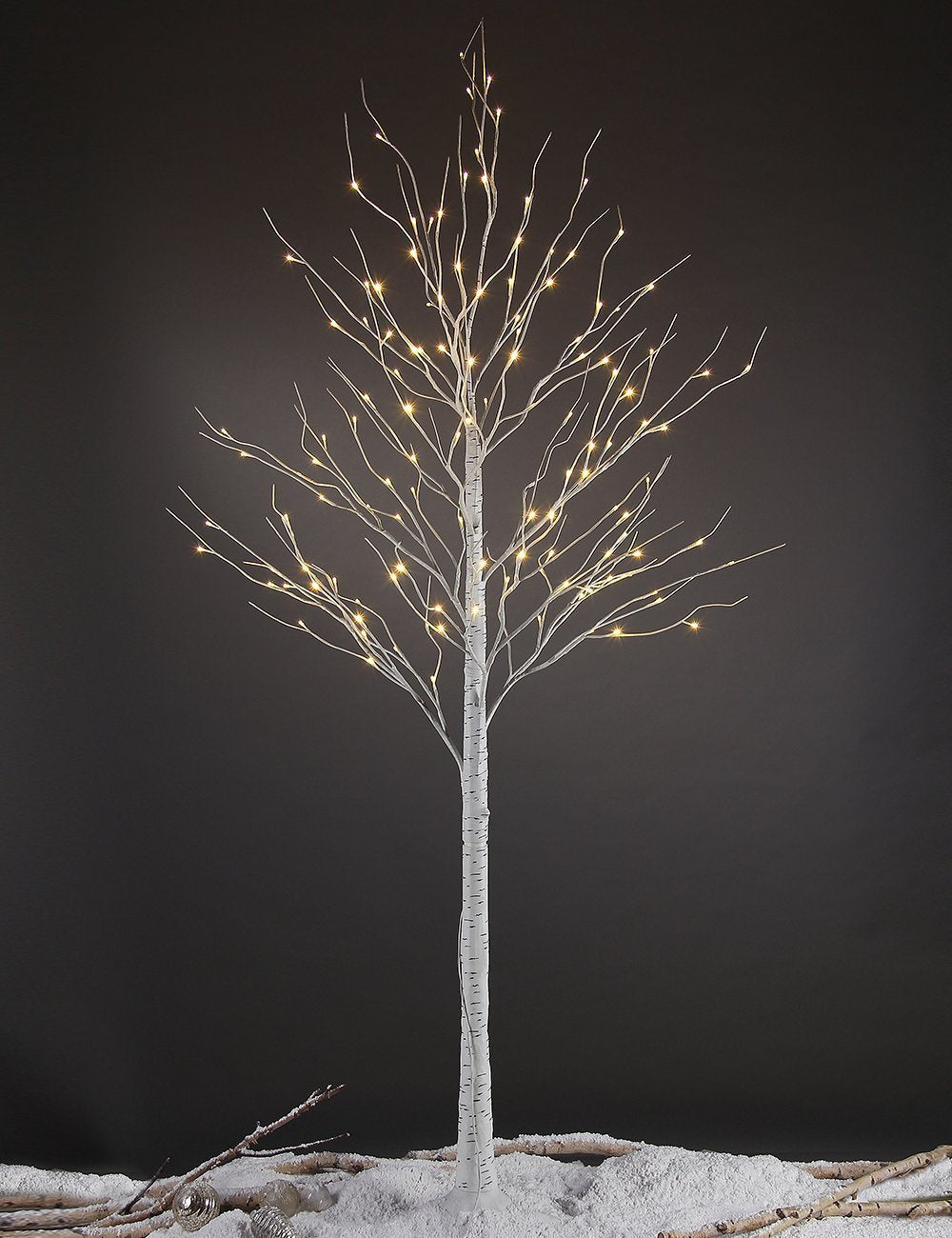 8FT 132 LED Birch Tree Warm White Q945