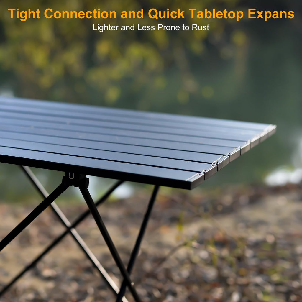 Foldable Aluminum Camping Side Table with Carry Bag D20086