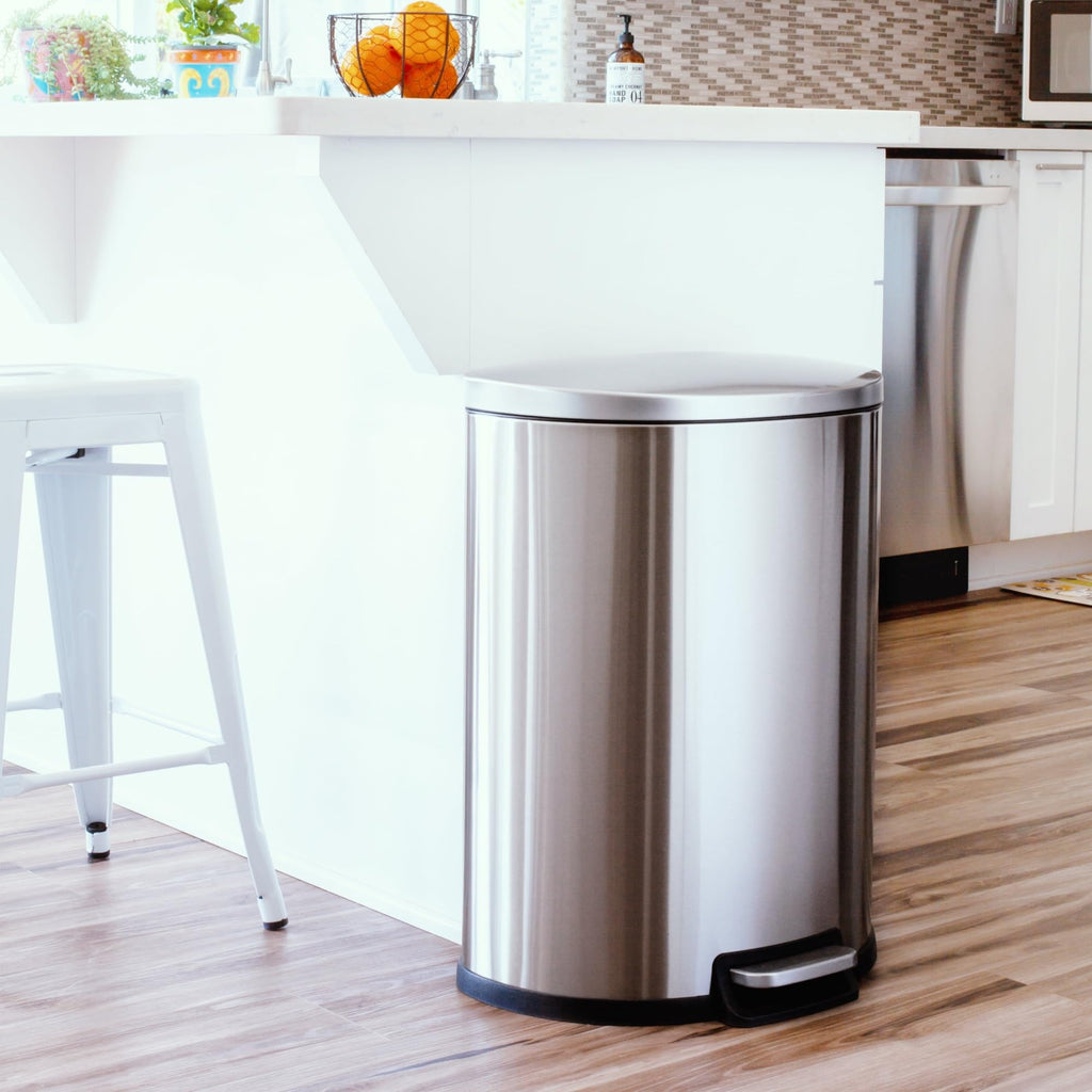13.2 Gallon Stainless Steel Step-Up Trash Can O3377