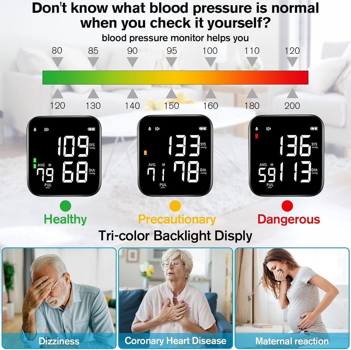 Wrist Blood Pressure Monitor with 90X2 Readings Memory F387