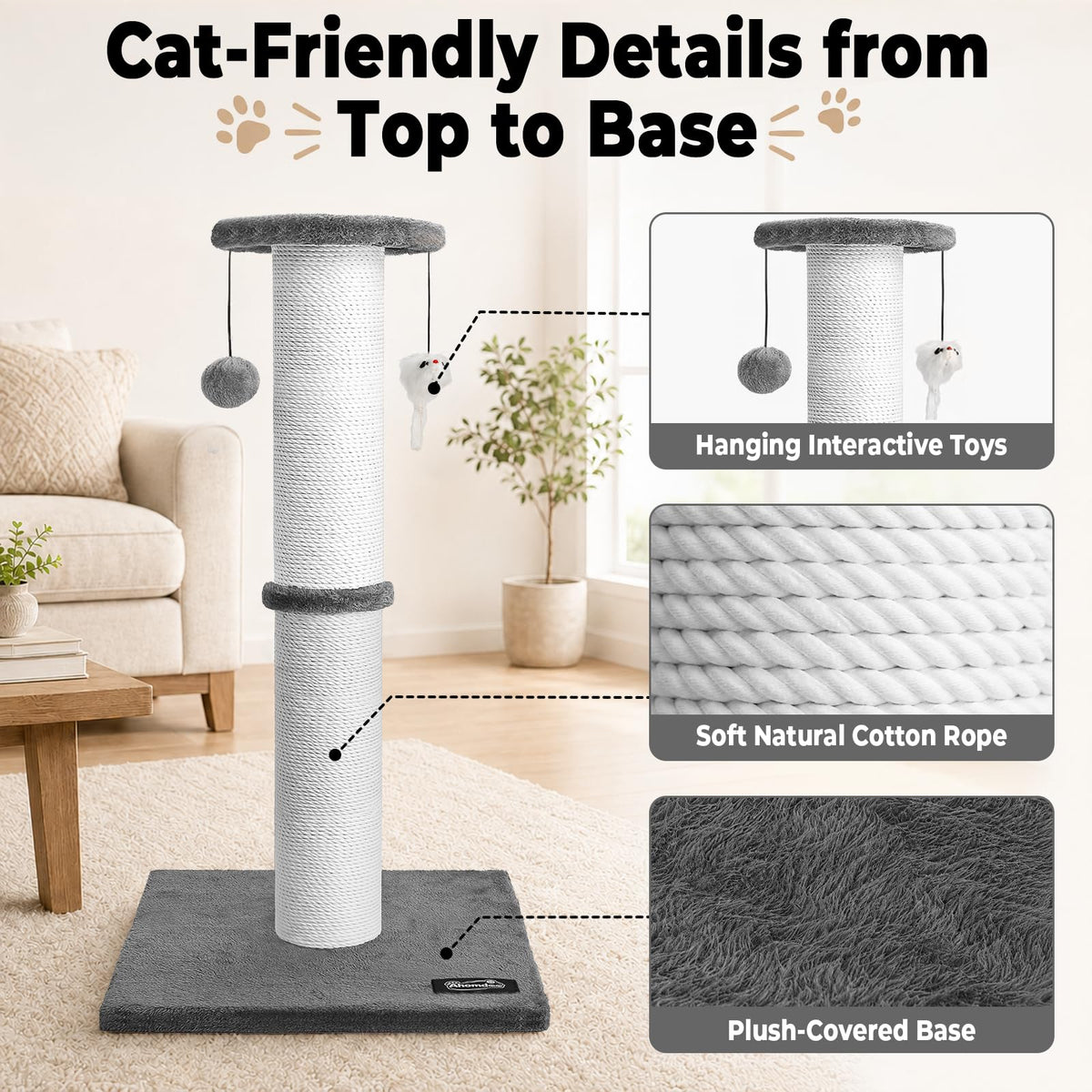 34-Inch Tall Cat Scratching Post N385