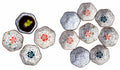 Hand-Painted Floral Ceramic Pinch Bowl Set, 12-Piece Mini Condiment Dishes O685
