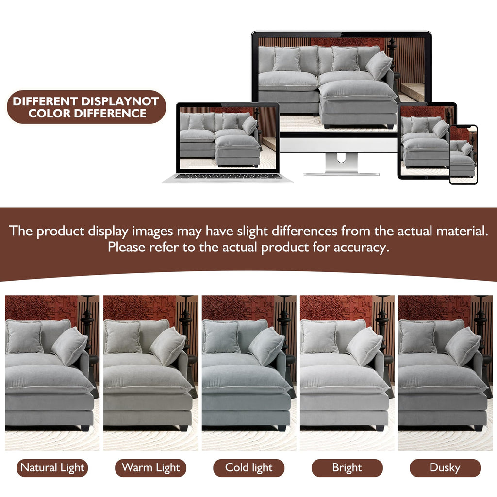 77 Inch Grey Chenille Loveseat V131121