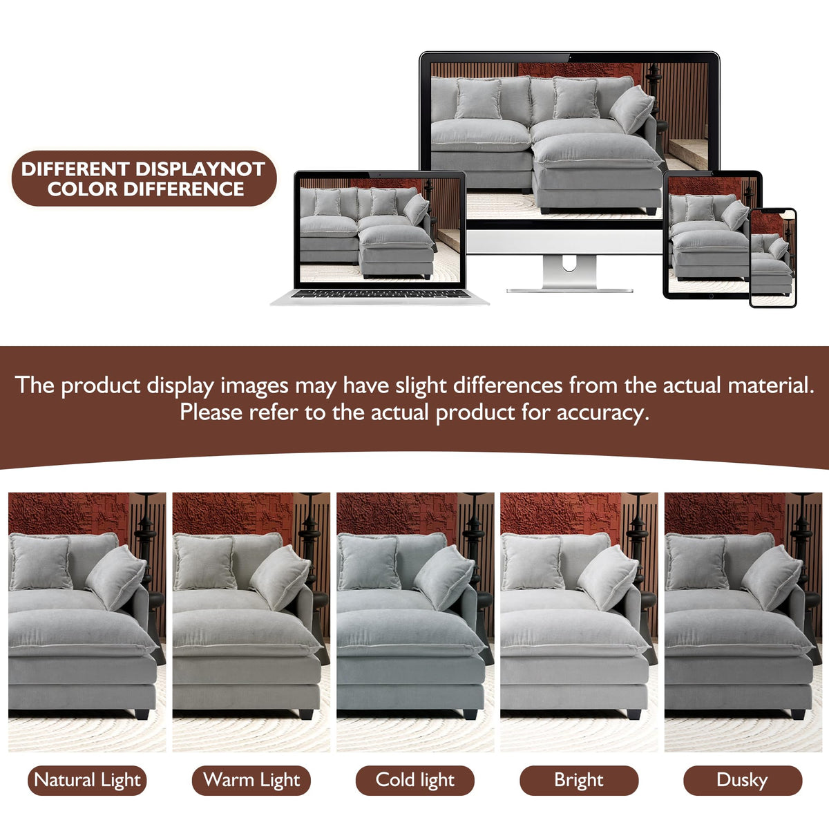 77 Inch Grey Chenille Loveseat V131121