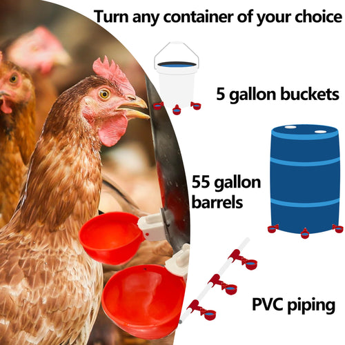 16 Pack Poultry Waterer Cups with Mounting Hole Opener D319