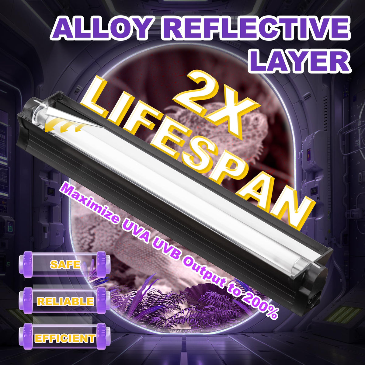 8W 10.0 UVB Reptile Light Fixture M3982