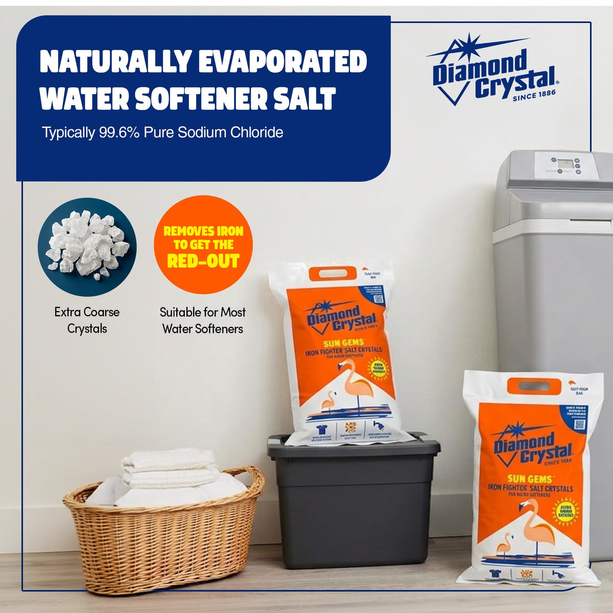 Water Softener Salt Crystals, 40 lbs V50643