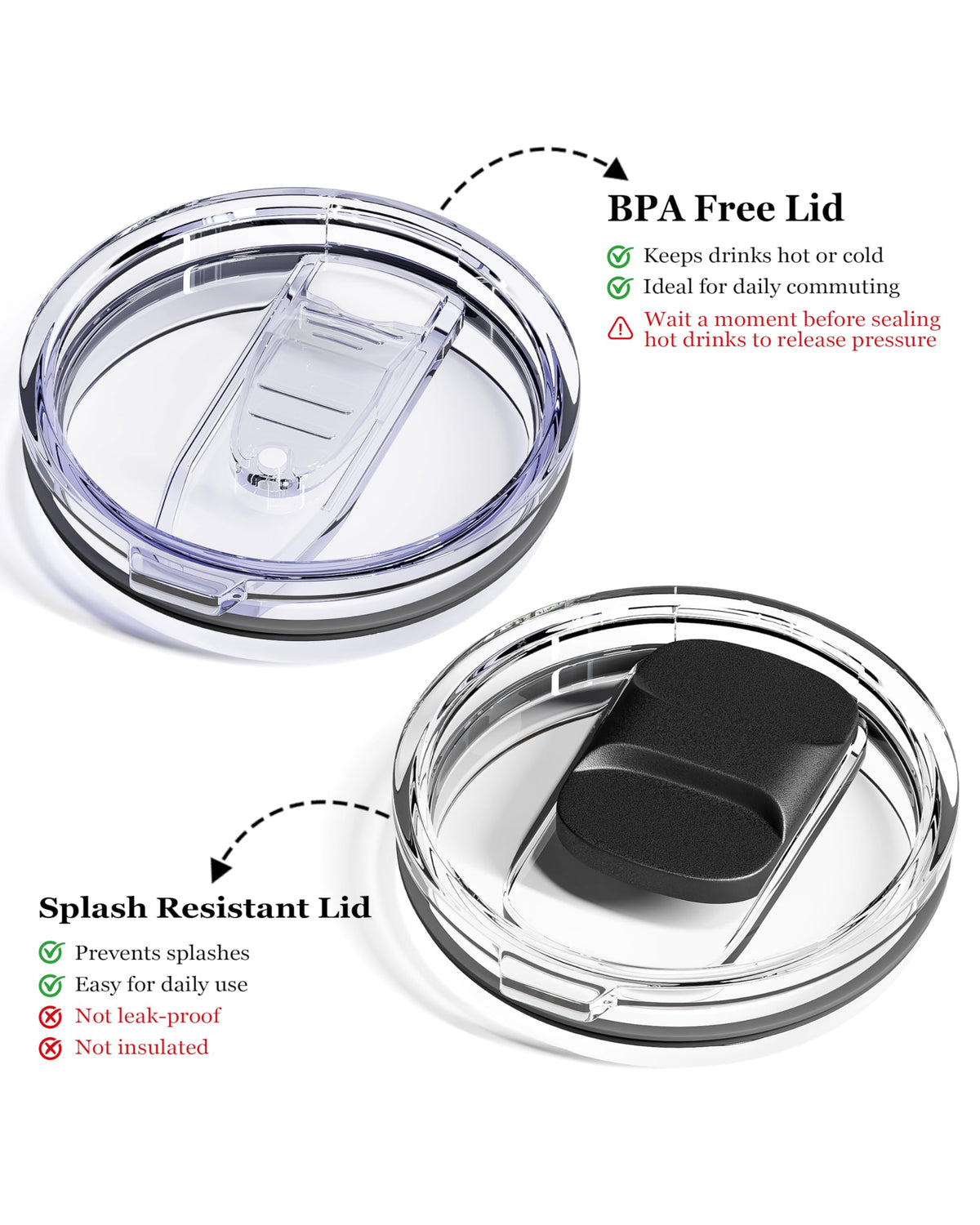 2 Pack 12oz Insulated Stainless Steel Coffee Mug with Lids W234