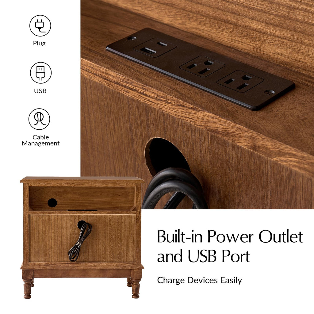 2-Drawer End Table with Charging Station V78027