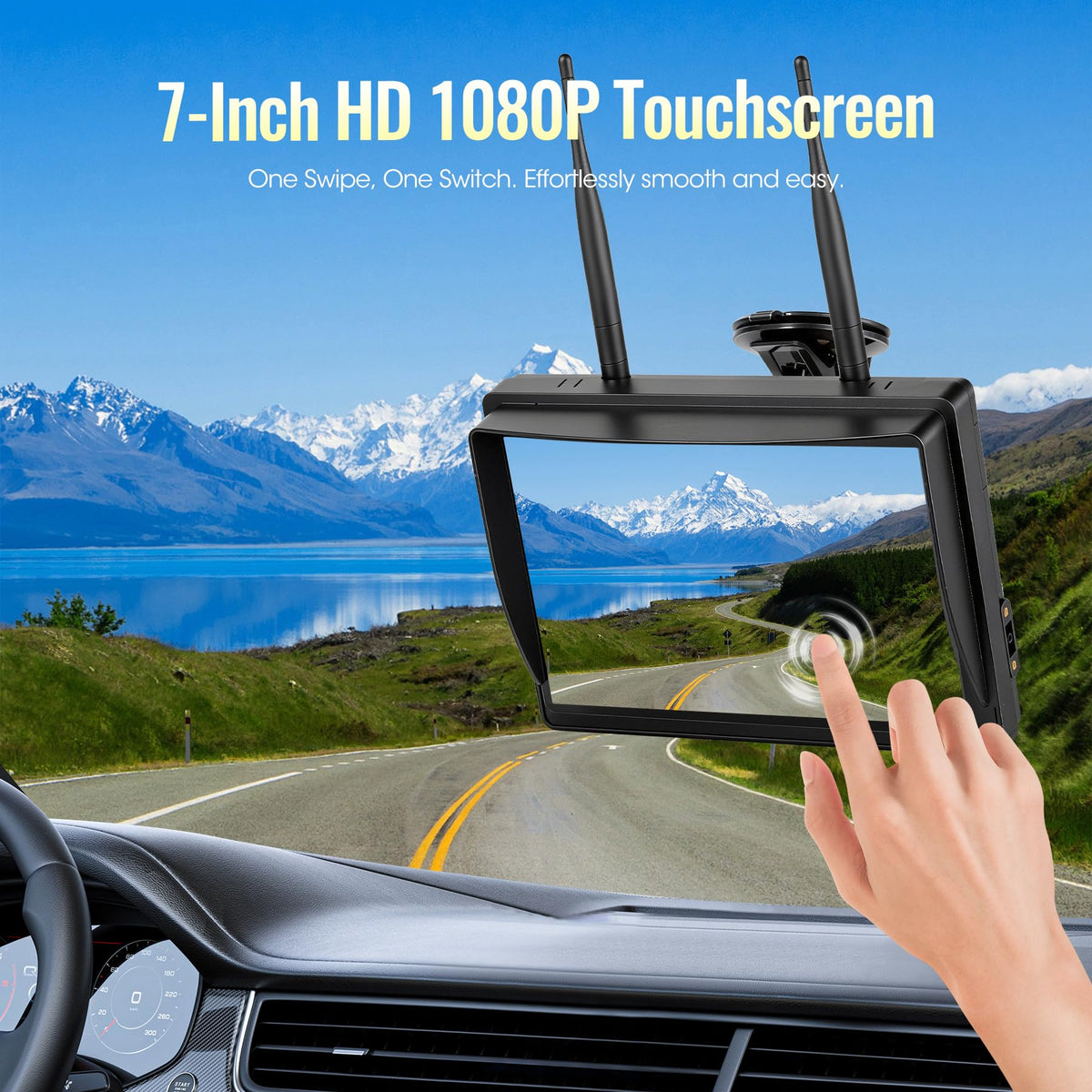 7" Wireless Backup Camera System with DVR Split Screen Monitor E276143