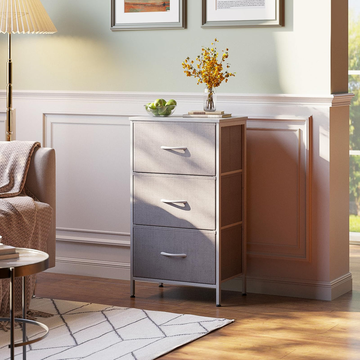 Light Grey 3 Drawer Dresser A140529