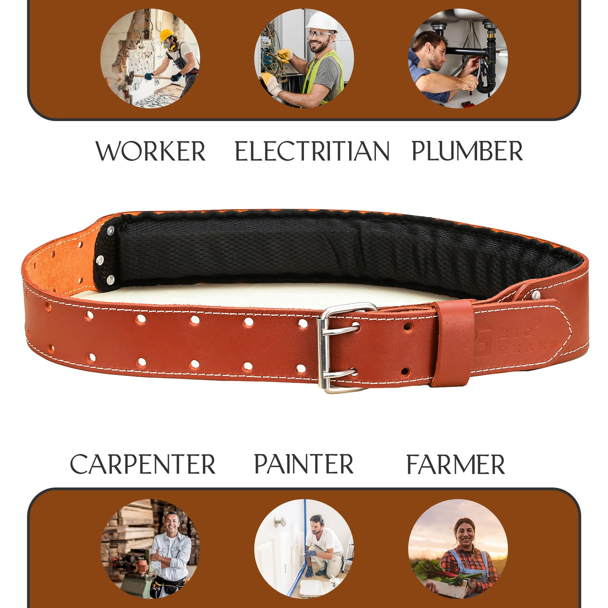 Leather Tool Belt 3 Inch 34" to 49" Q629788