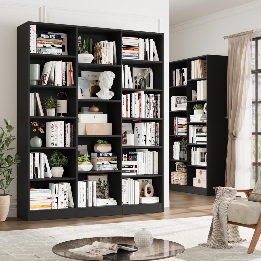Triple Wide Bookshelf with 17 Display Shelves V859