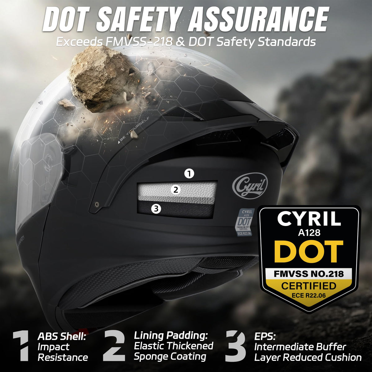 Modular Motorcycle Helmet DOT Approved M59443