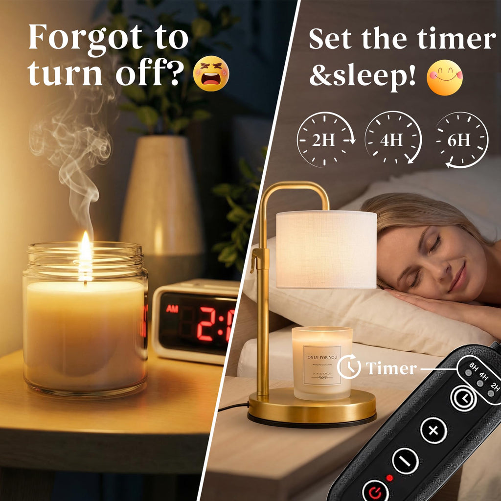 Adjustable Height Candle Warmer Lamp with Timer W9649