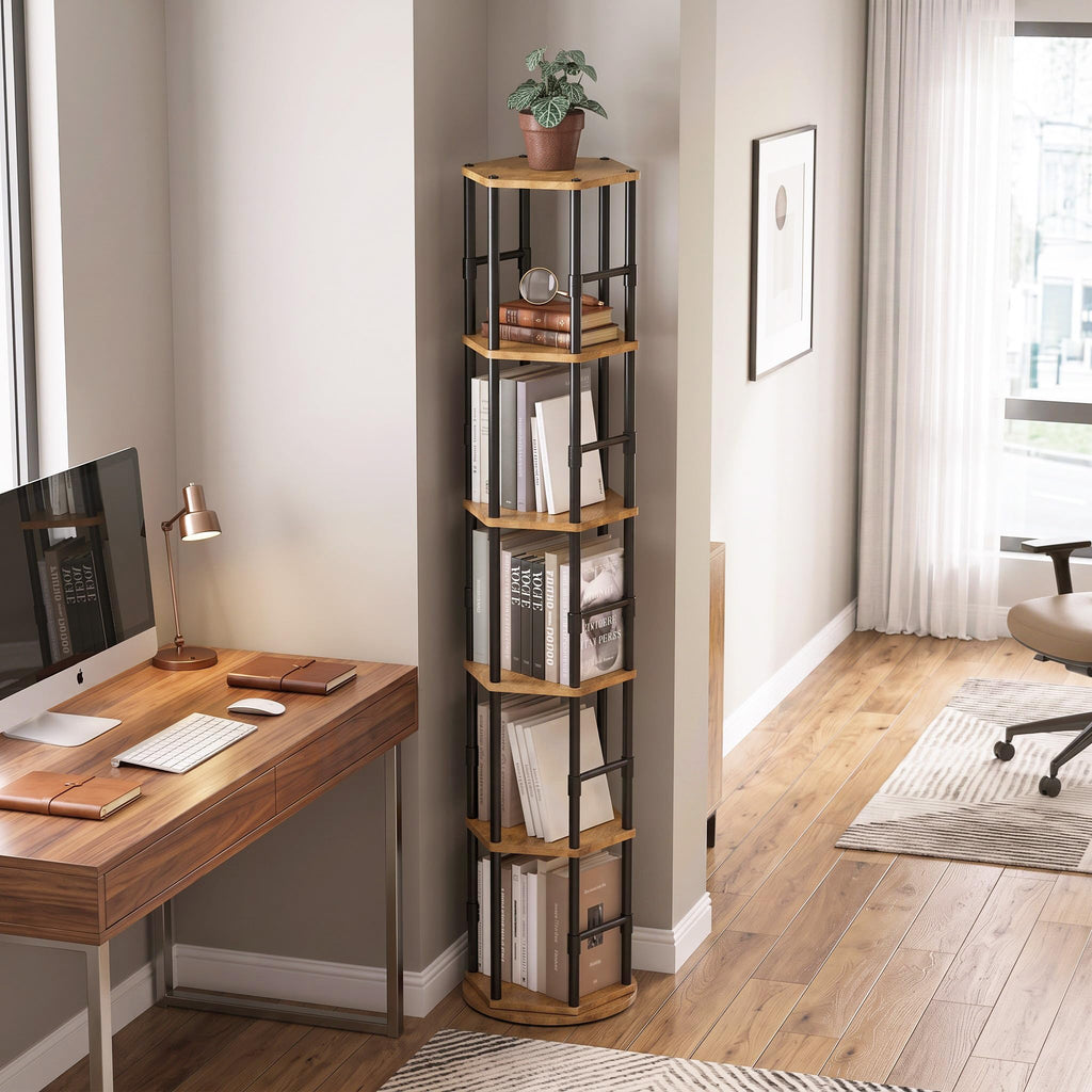 5-Tier Rotating Bookshelf Tower V350193
