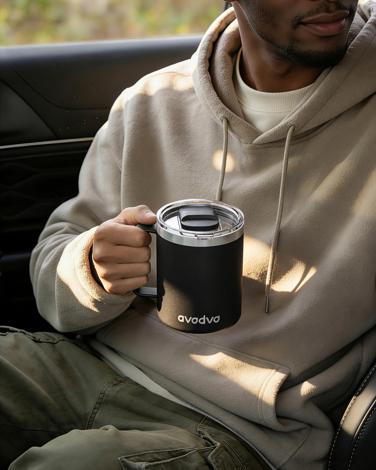 2 Pack 12oz Insulated Stainless Steel Coffee Mug with Lids W234