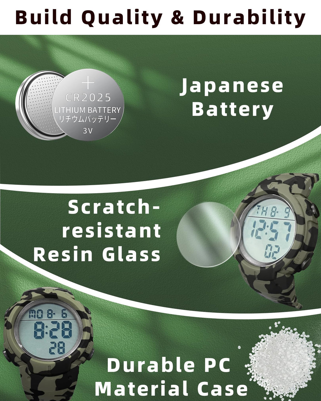 Digital Watch Mens Waterproof Sport Wristwatch E4198